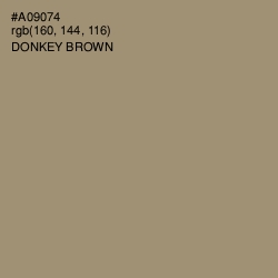 #A09074 - Donkey Brown Color Image